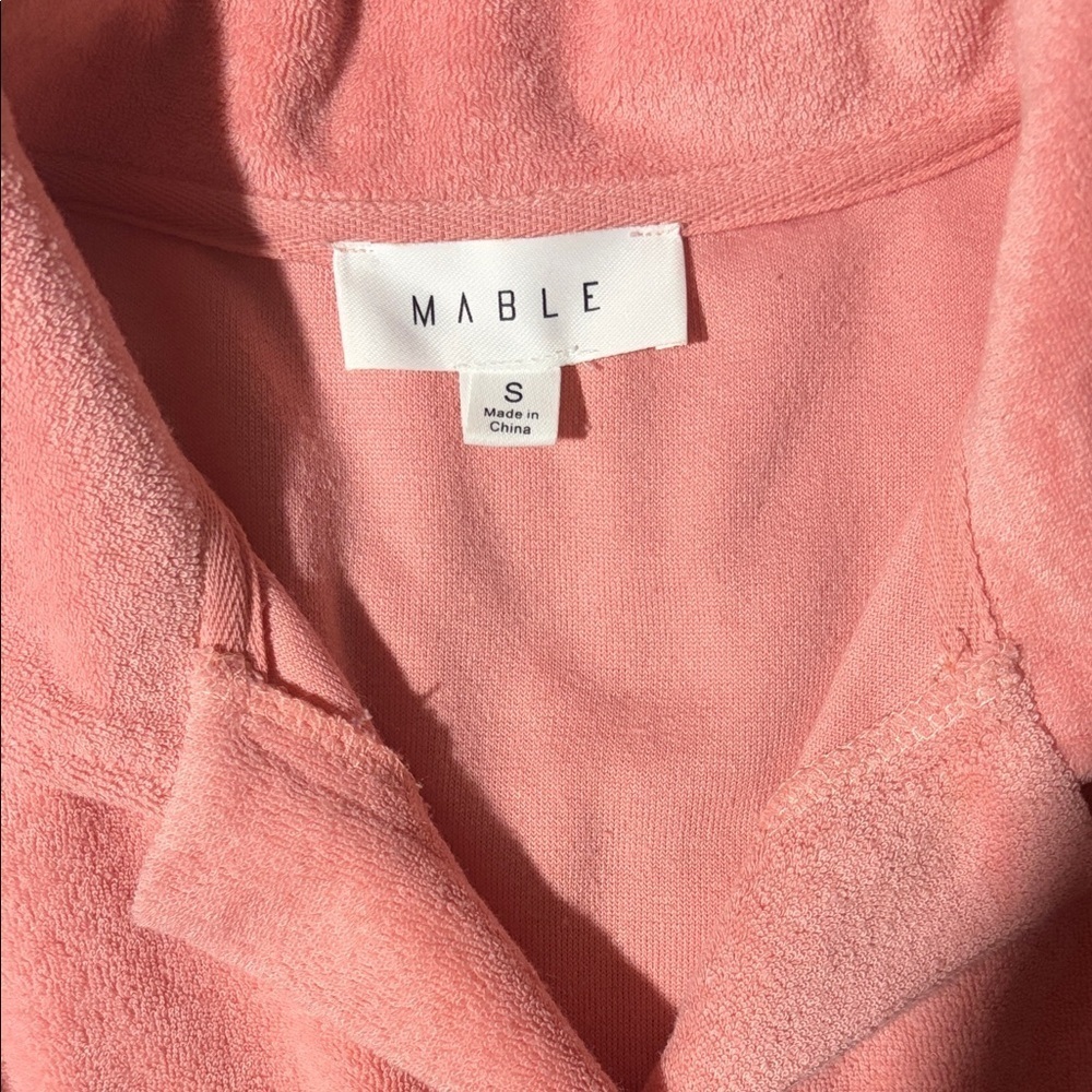 MABLE Terry Cloth Collared Short Set Preppy Casual Top: small Bottoms: large - Picture 6 of 16